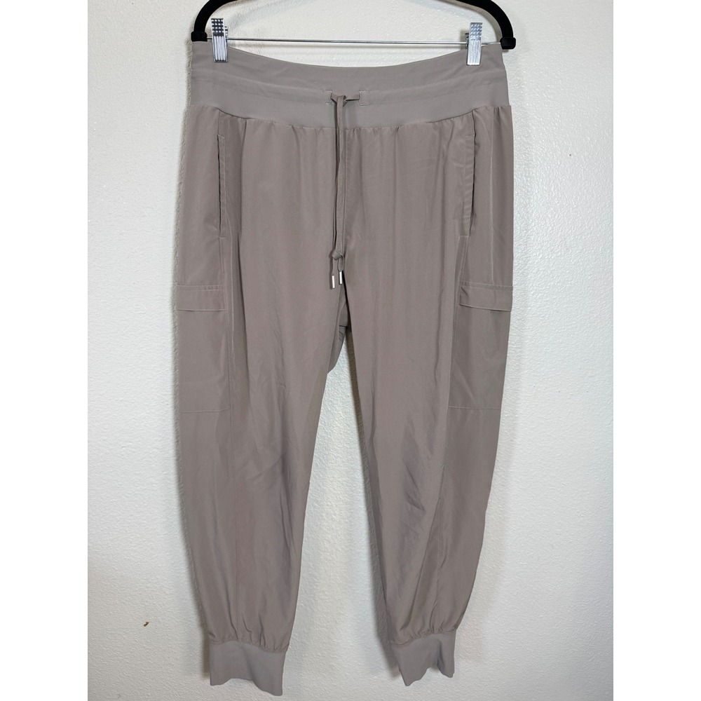 Calia Womens Cargo Jogger Pants Taupe Mauve Large Drawstring Elastic Waistband - Picture 5 of 6